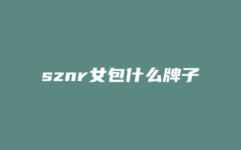 sznr女包什么牌子