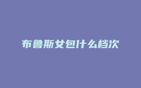 布鲁斯女包什么档次