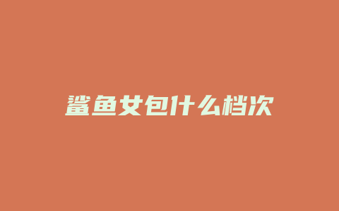 鲨鱼女包什么档次