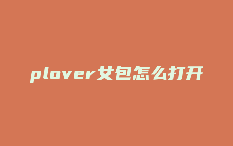 plover女包怎么打开