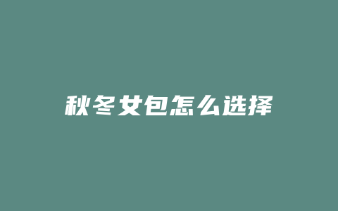 秋冬女包怎么选择