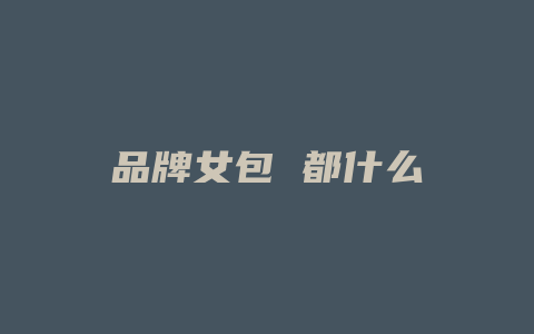 品牌女包 都什么