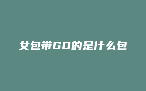 女包带GD的是什么包