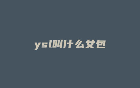 ysl叫什么女包