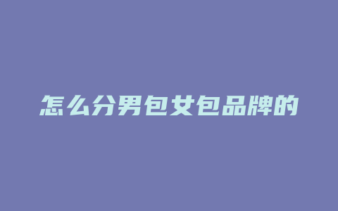 怎么分男包女包品牌的