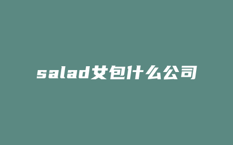 salad女包什么公司