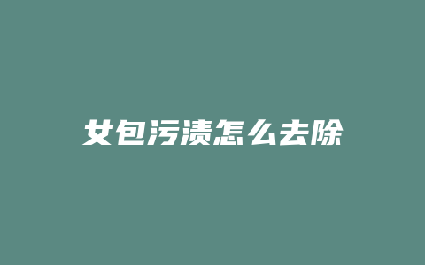 女包污渍怎么去除