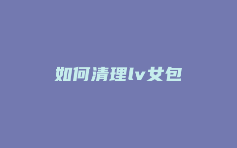 如何清理lv女包