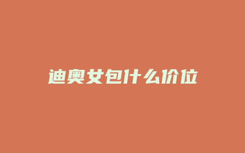 迪奥女包什么价位