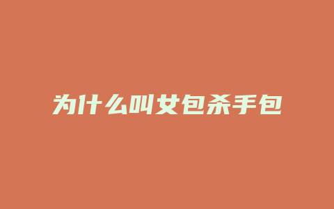 为什么叫女包杀手包