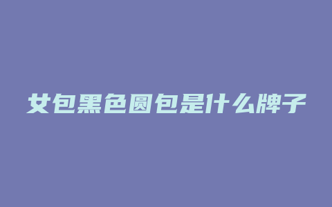 女包黑色圆包是什么牌子