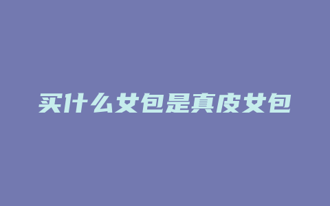 买什么女包是真皮女包