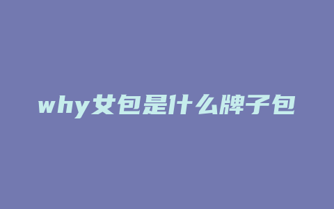 why女包是什么牌子包
