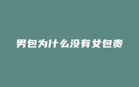 男包为什么没有女包贵