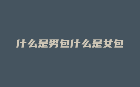 什么是男包什么是女包