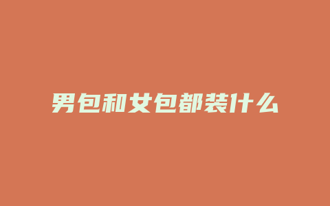 男包和女包都装什么