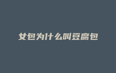 女包为什么叫豆腐包