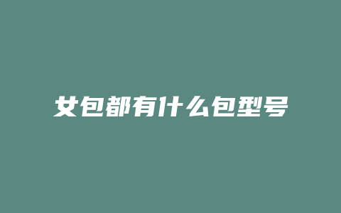 女包都有什么包型号