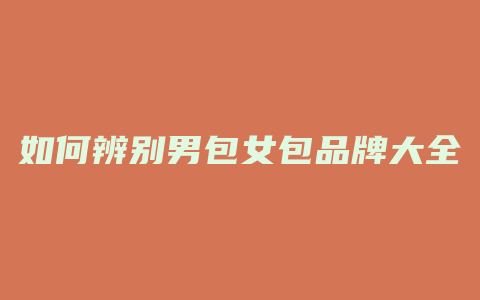 如何辨别男包女包品牌大全