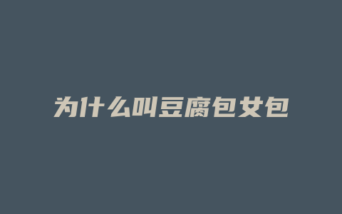 为什么叫豆腐包女包