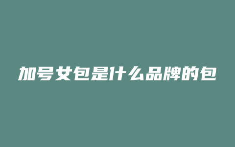 加号女包是什么品牌的包