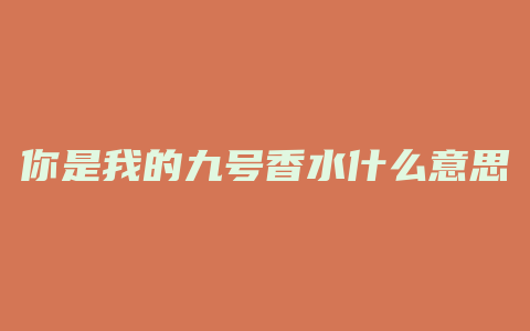 你是我的九号香水什么意思