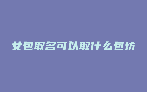 女包取名可以取什么包坊