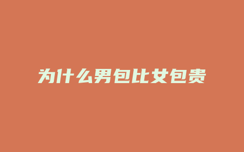 为什么男包比女包贵