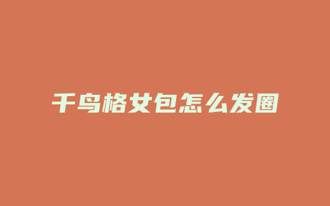 千鸟格女包怎么发圈