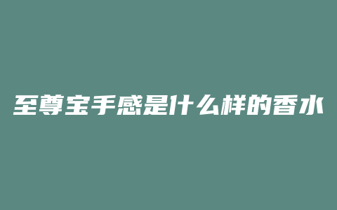 至尊宝手感是什么样的香水