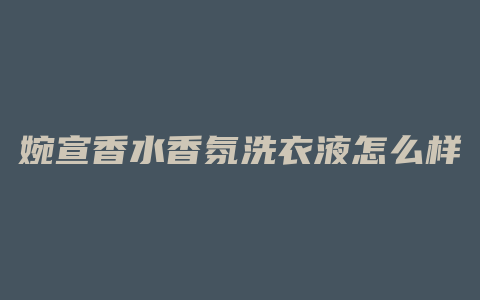 婉宣香水香氛洗衣液怎么样