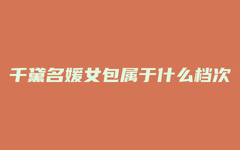 千黛名媛女包属于什么档次