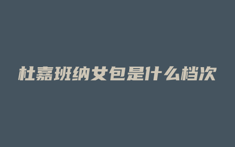 杜嘉班纳女包是什么档次