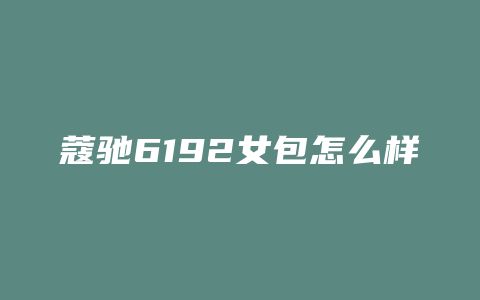 蔻驰6192女包怎么样