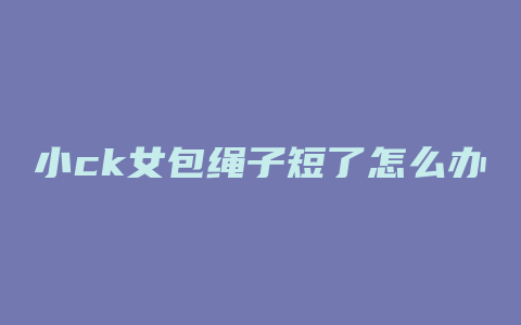 小ck女包绳子短了怎么办