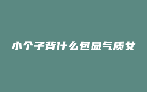 小个子背什么包显气质女