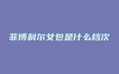 菲博利尔女包是什么档次