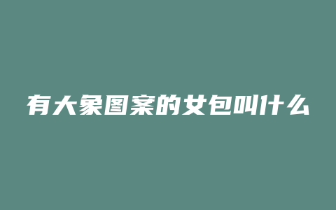 有大象图案的女包叫什么