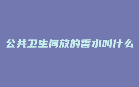 公共卫生间放的香水叫什么