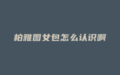柏雅图女包怎么认识啊
