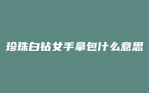 珍珠白钻女手拿包什么意思