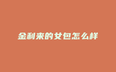 金利来的女包怎么样