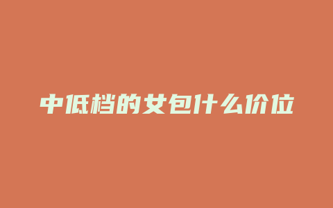 中低档的女包什么价位