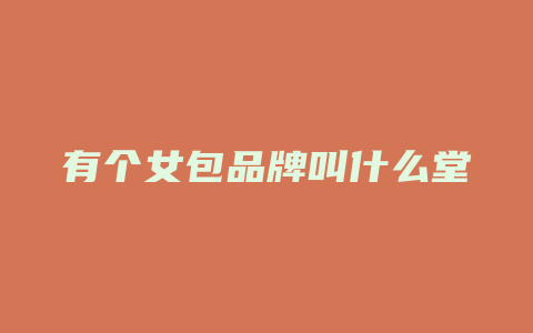 有个女包品牌叫什么堂