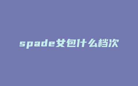 spade女包什么档次