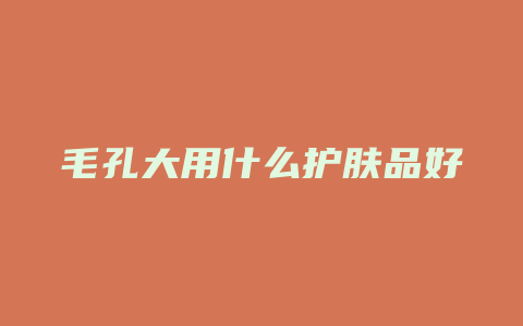 毛孔大用什么护肤品好