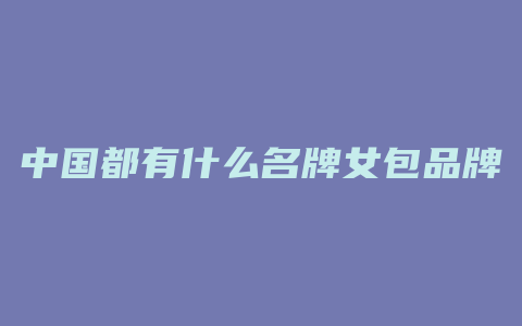中国都有什么名牌女包品牌