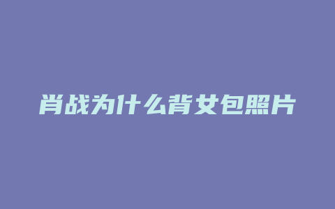 肖战为什么背女包照片