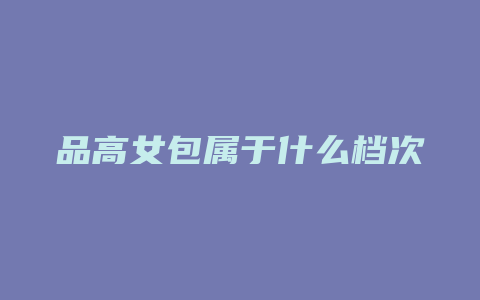 品高女包属于什么档次