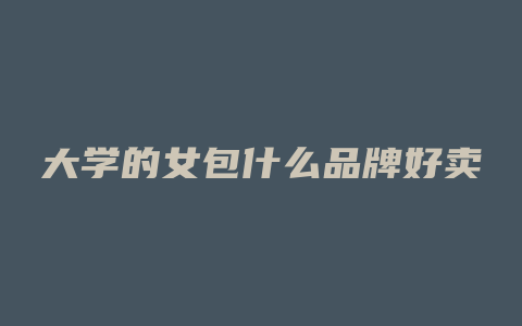 大学的女包什么品牌好卖